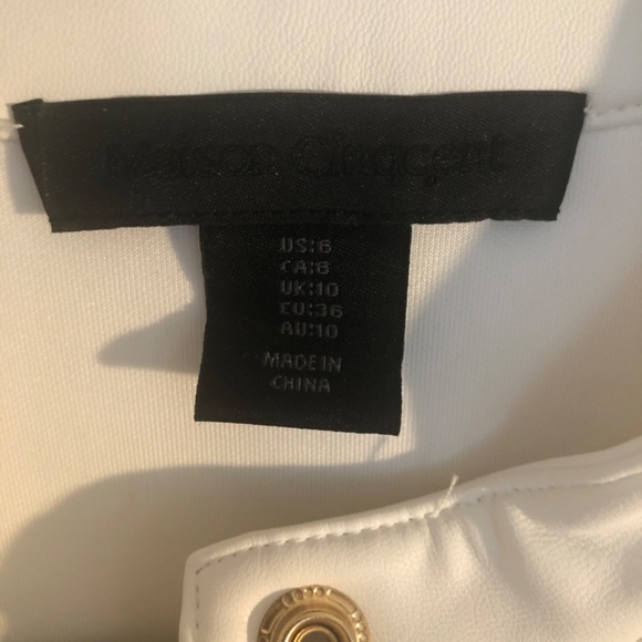 Designer Maison Cinqcent White Medium Pleather Avant- Guarde Dress PTP 19 - Picture 3 of 4